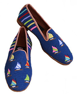 Fleet of Sails needlepoint loafer is the best in show for any yacht club appearence.