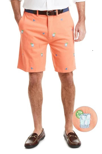 Men's Embroidered Shorts Fin and Tonic Orange