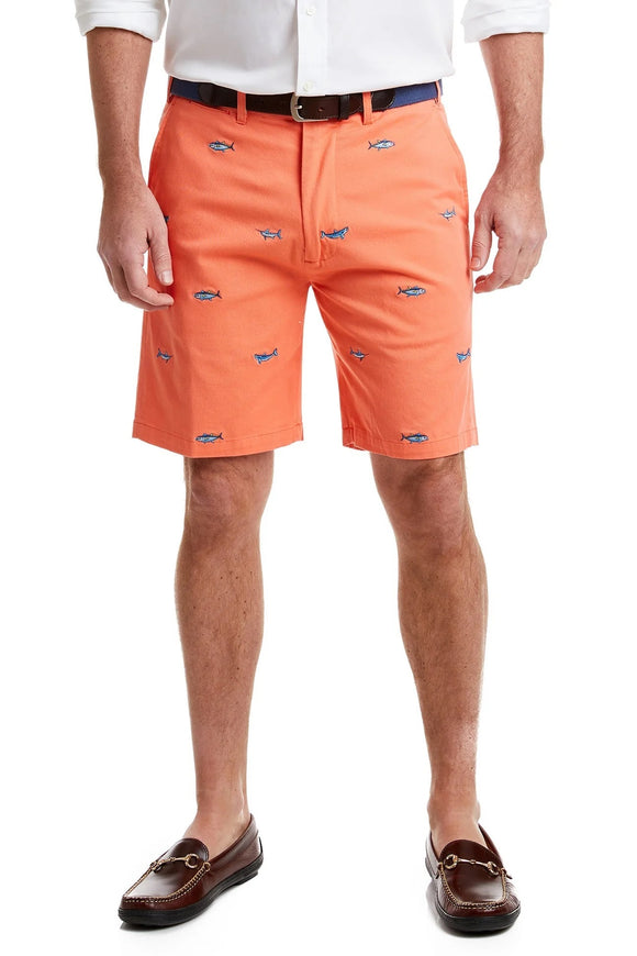 Men's Embroidered Shorts Grand Slam on washed Orange