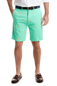 Men's Embroidered Shorts Beer Mugs on Foam Green