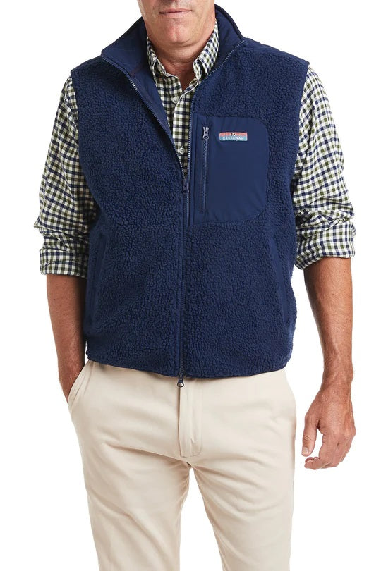 Men's Sherpa Vest By Castaway Navy