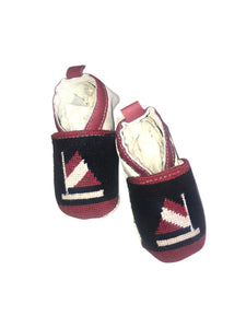 Needlepoint Baby Bootie-s Sailboats