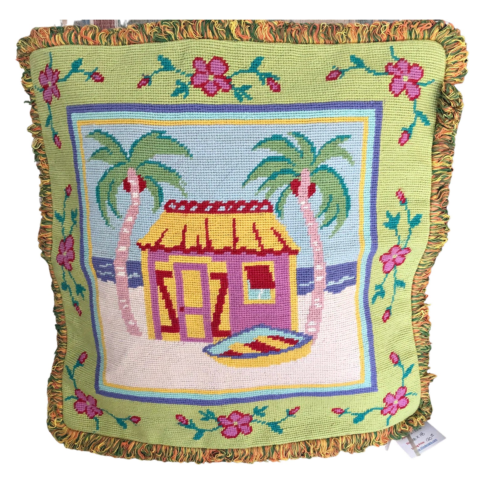 Designer Needlepoint Liquidation Sale Tropical Bungalow