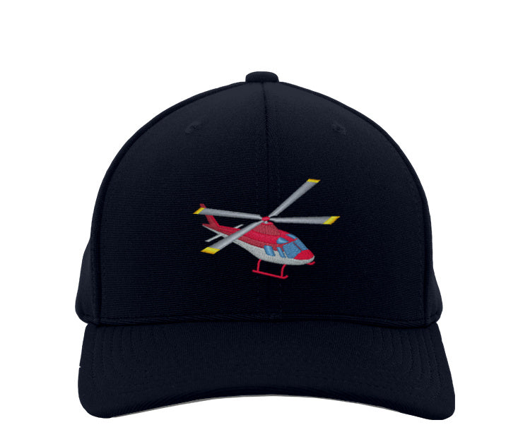 Kid's Embroidered Baseball Cap with Helicopter on Navy