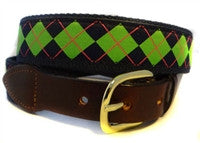 Special Sal;e Men's Exclusive Custom Canvas  Argyle Ribbon Belt | Designs by Lillie