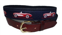 Mens Custom Canvas Ribbon Belt Corvette | Designs by Lillie
