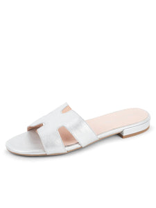 Haillie Flat Sandal by Patricia Green Silver