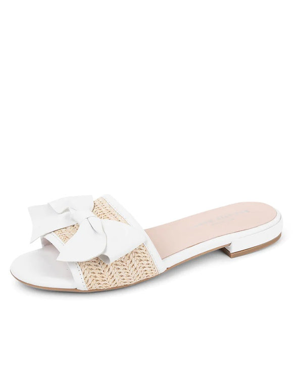 ST. Tropez Raffia Slide Sandal by Patricia Green white