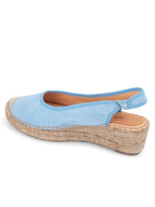 Valencia  Closed Toe Slingback Espadrille French Blue