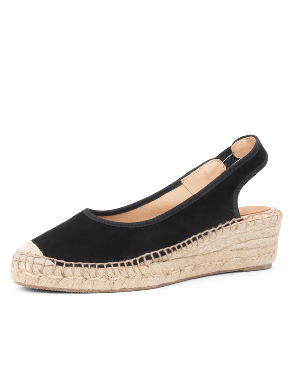Valencia  Closed Toe Slingback Espadrille Blacvk