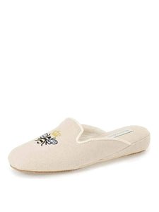 Patricia Green Embroidered Linen Slipper Queen Bee