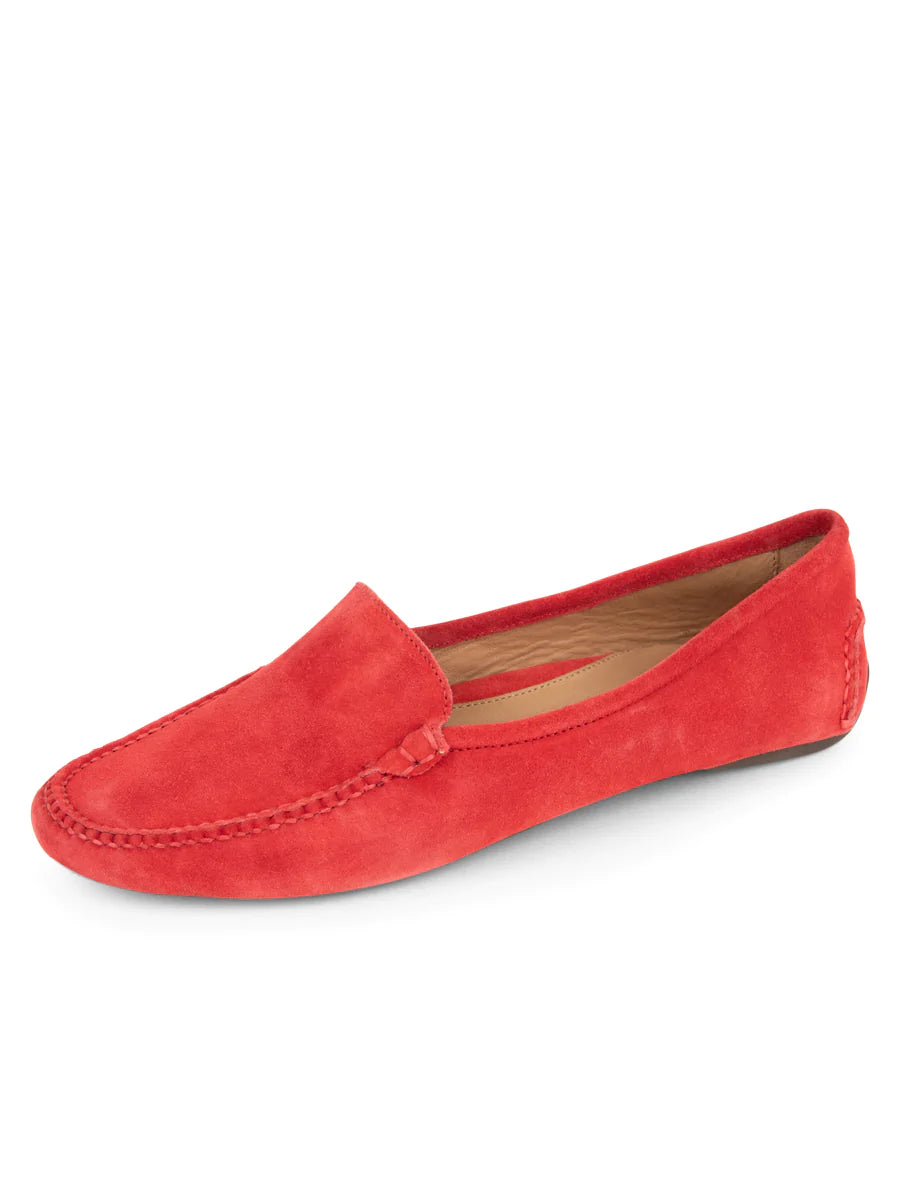Jillian Driving Moccasin by Patricia Green  Red Suede |Designs by Lillie