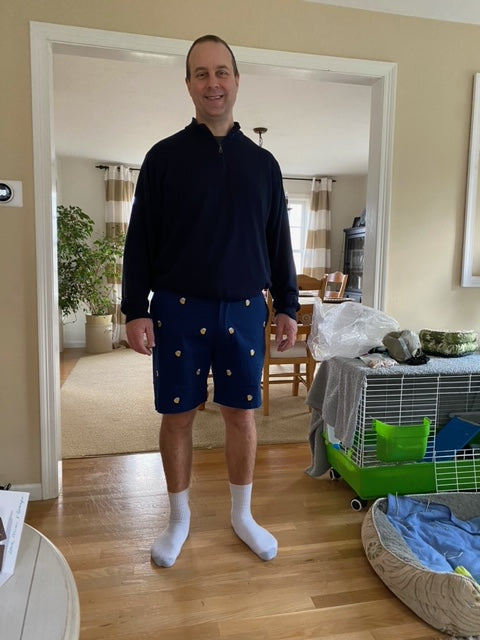 Men's Embroidered Short Beer  Mug on navy Sample Sale