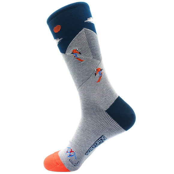 Soxford's Rima Cotton Embroidered Socks Back Country Skiing