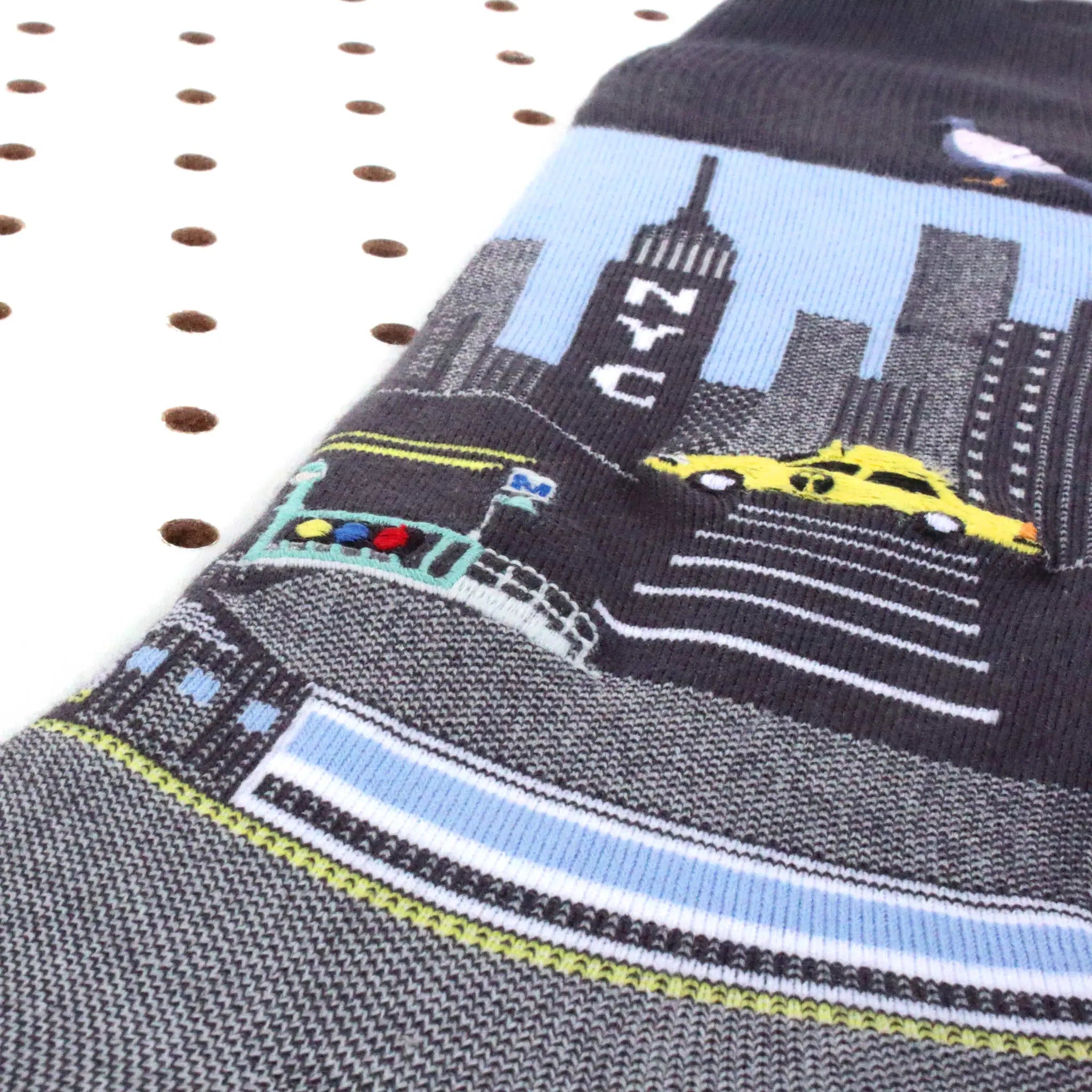 Soxfords Pima Cotton Embroidered Socks - New York City