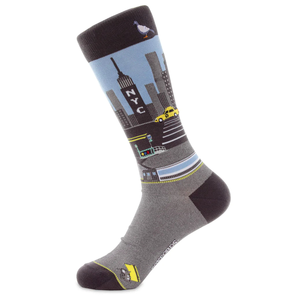 Soxfords Pima Cotton Embroidered Socks - New York City