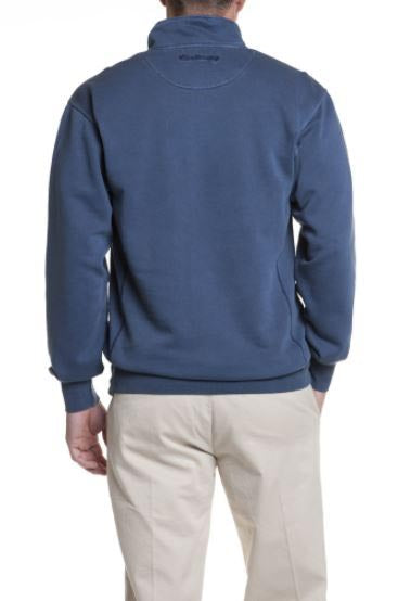 Men's Quarter Zip Pull Over Sweatshirt By Castaway Clothing -Nantucket Navy| Designs by Lillie