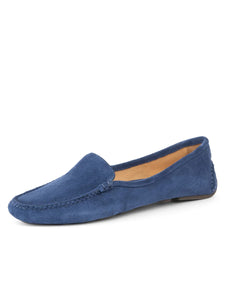 Jillian Driving Moccasins  by Patricia Green Sapphire Blue Suede